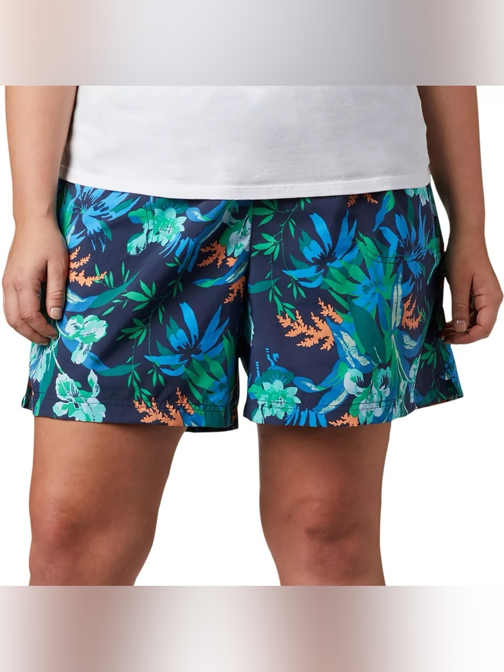 COLUMBIA WOMENS SANDY RIVER II PRINTED SHORTS 5